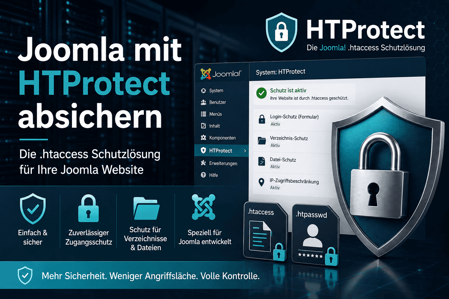 Joomla .htaccess im Basisverzeichnis absichern - HTProtect Server-Schild