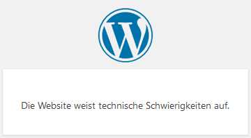 WordPress Website weist technische Schwierigkeiten auf